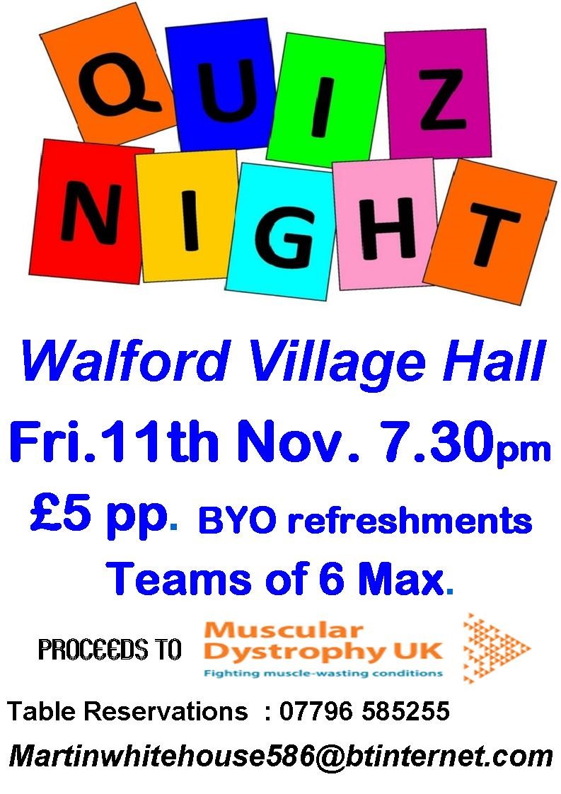 Quiz night Walford Village Hall