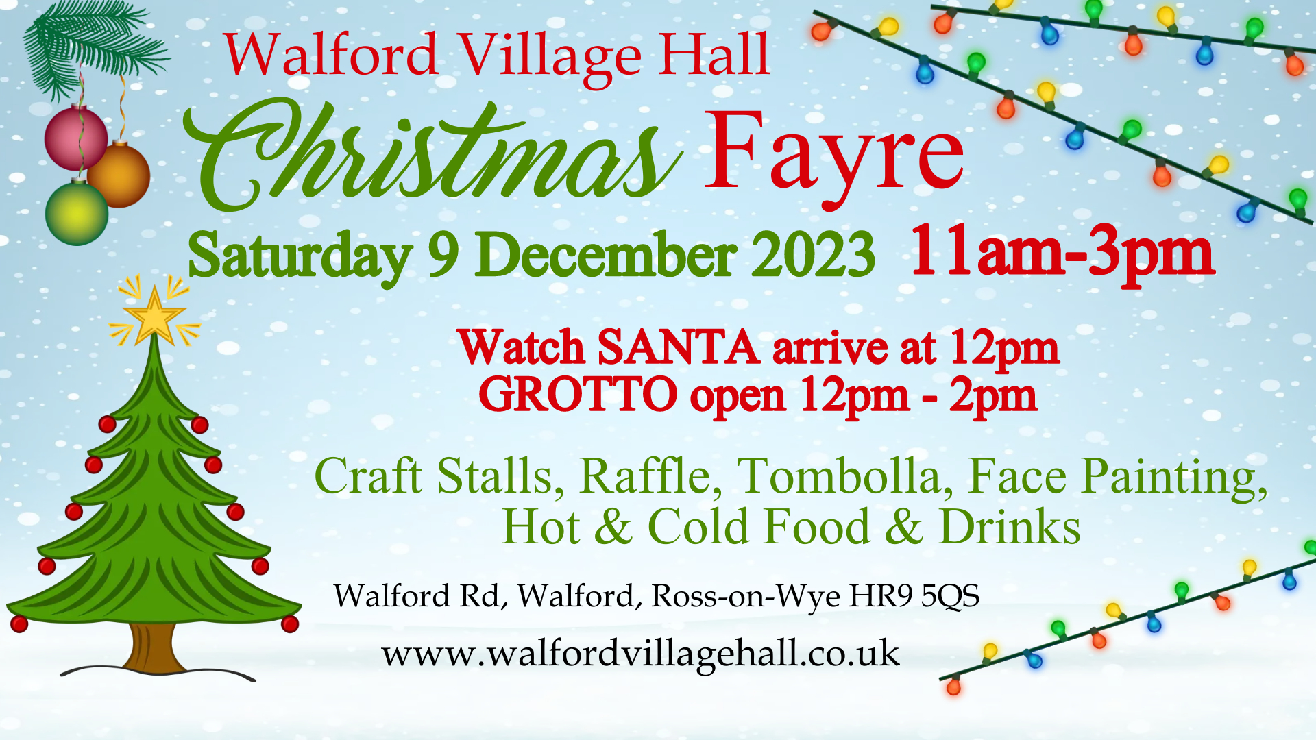 Christmas Fayre Walford Village Hall Ross on Wye