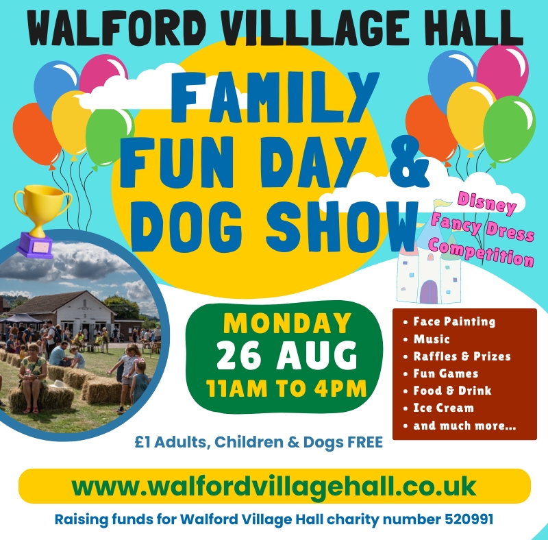 family fun day dog show Walford village hall ross on wye Herefordshire