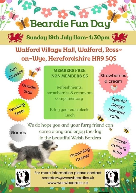 Beardie Fun Day Comes to Walford Village Hall